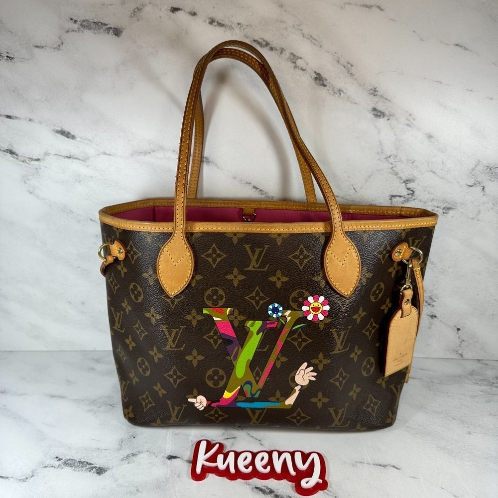 Louis Vuitton MOCA Neverfull PM Takashi Murakami hands LV Monogram bag rare - Picture 2 of 15